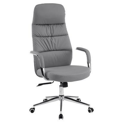 OFFICE CHAIR TEETER HM18355.10 GREY PU LEATHER--CHROMED BASE 67x66x121Hcm.