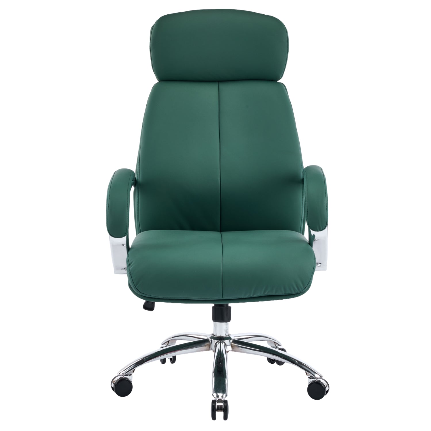 OFFICE CHAIR TOREN HM18357.07 GREEN PU LEATHER--CHROMED BASE 66x74x128Hcm
