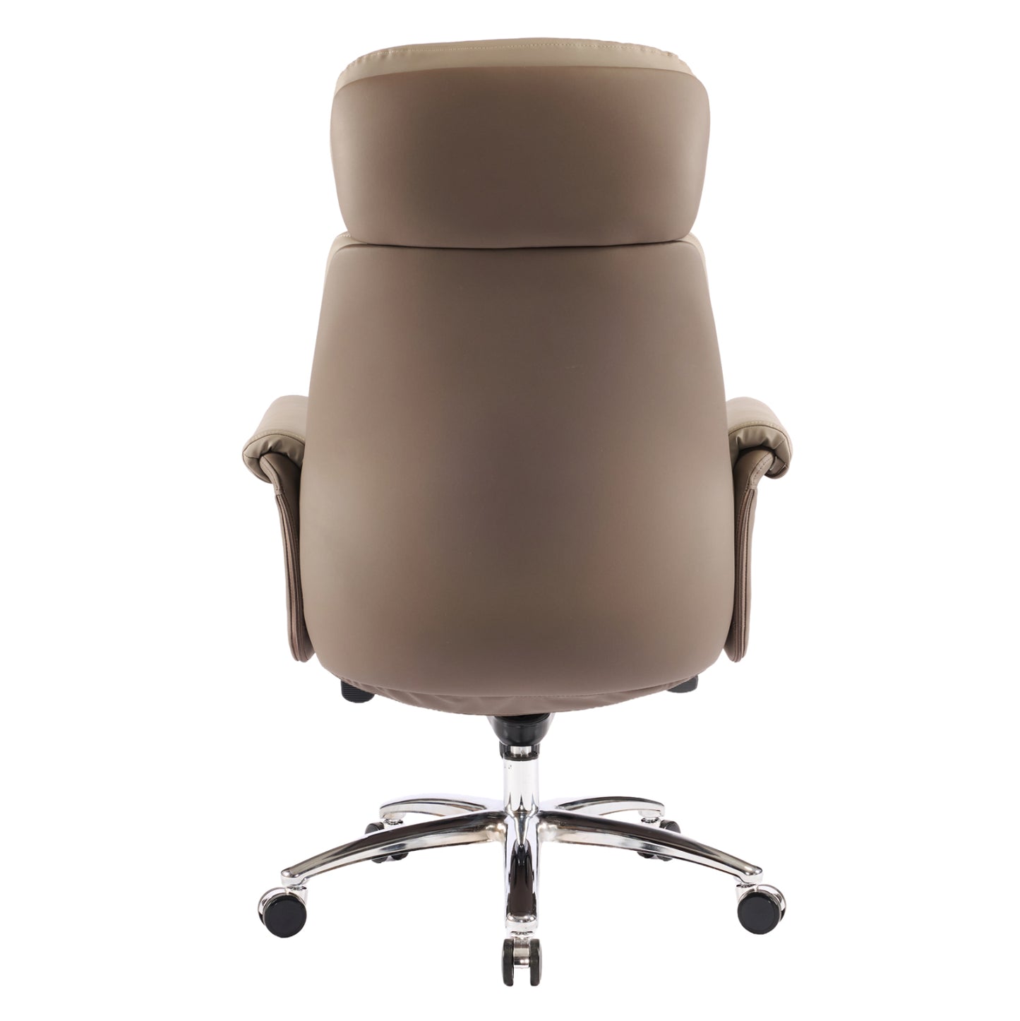 OFFICE CHAIR TOMLIN HM18358.02 BEIGE-BROWN PU LEATHER--CHROMED BASE 72x74x128Hcm.