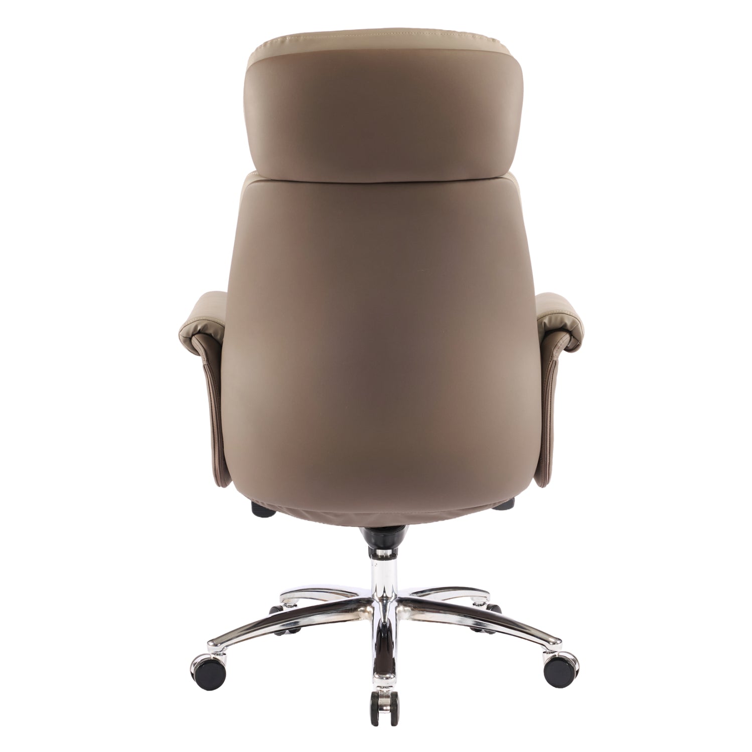 OFFICE CHAIR TOMLIN HM18358.02 BEIGE-BROWN PU LEATHER--CHROMED BASE 72x74x128Hcm.
