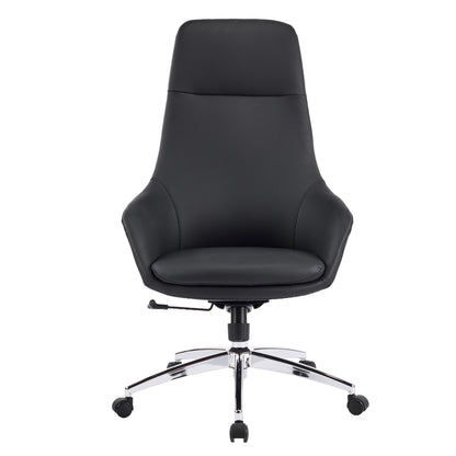OFFICE CHAIR BEKKER HM18359.01 BLACK PU LEATHER--CHROMED BASE 67x67x126Hcm.