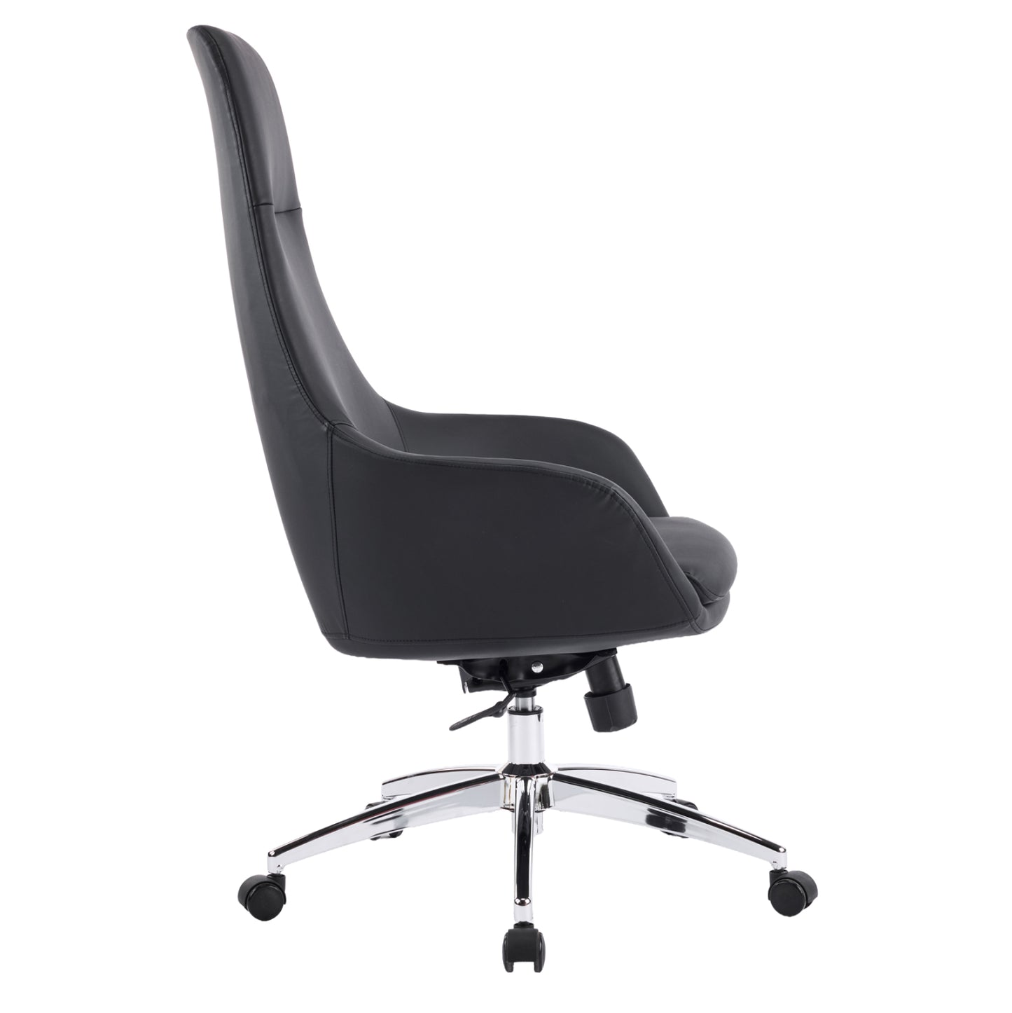 OFFICE CHAIR BEKKER HM18359.01 BLACK PU LEATHER--CHROMED BASE 67x67x126Hcm.