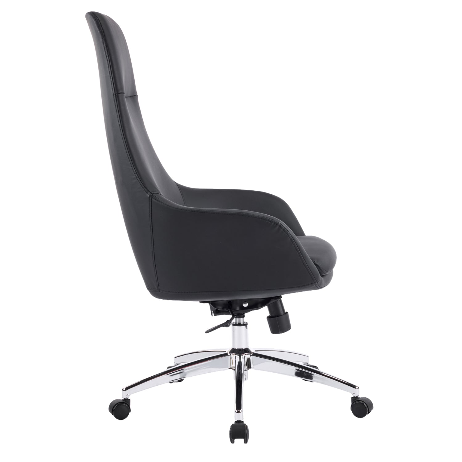 OFFICE CHAIR BEKKER HM18359.01 BLACK PU LEATHER--CHROMED BASE 67x67x126Hcm.
