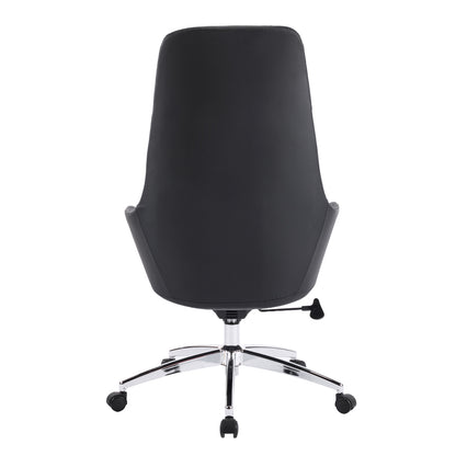 OFFICE CHAIR BEKKER HM18359.01 BLACK PU LEATHER--CHROMED BASE 67x67x126Hcm.