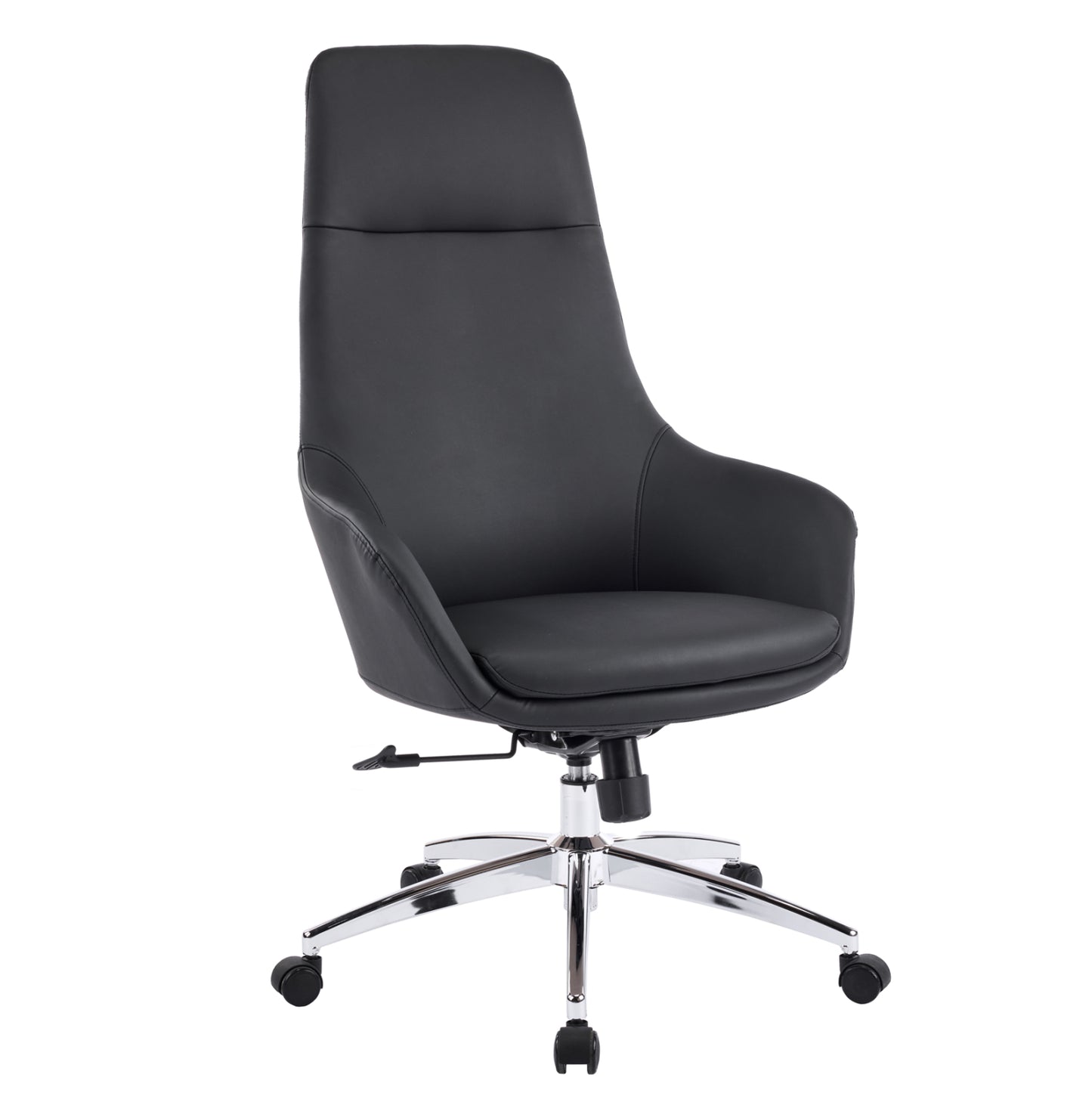 OFFICE CHAIR BEKKER HM18359.01 BLACK PU LEATHER--CHROMED BASE 67x67x126Hcm.
