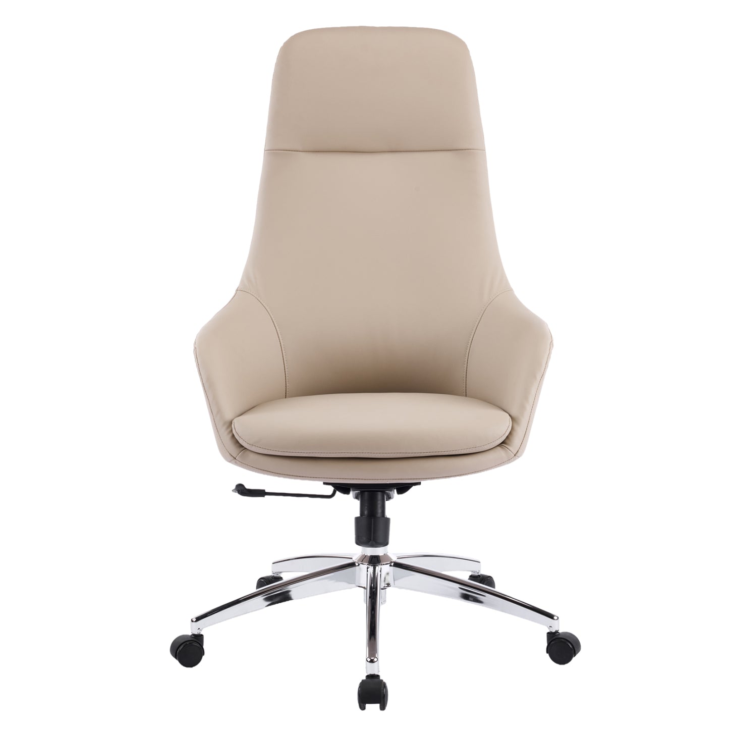 OFFICE CHAIR BEKKER HM18359.02 BEIGE PU LEATHER--CHROMED BASE 67x67x126Hcm.