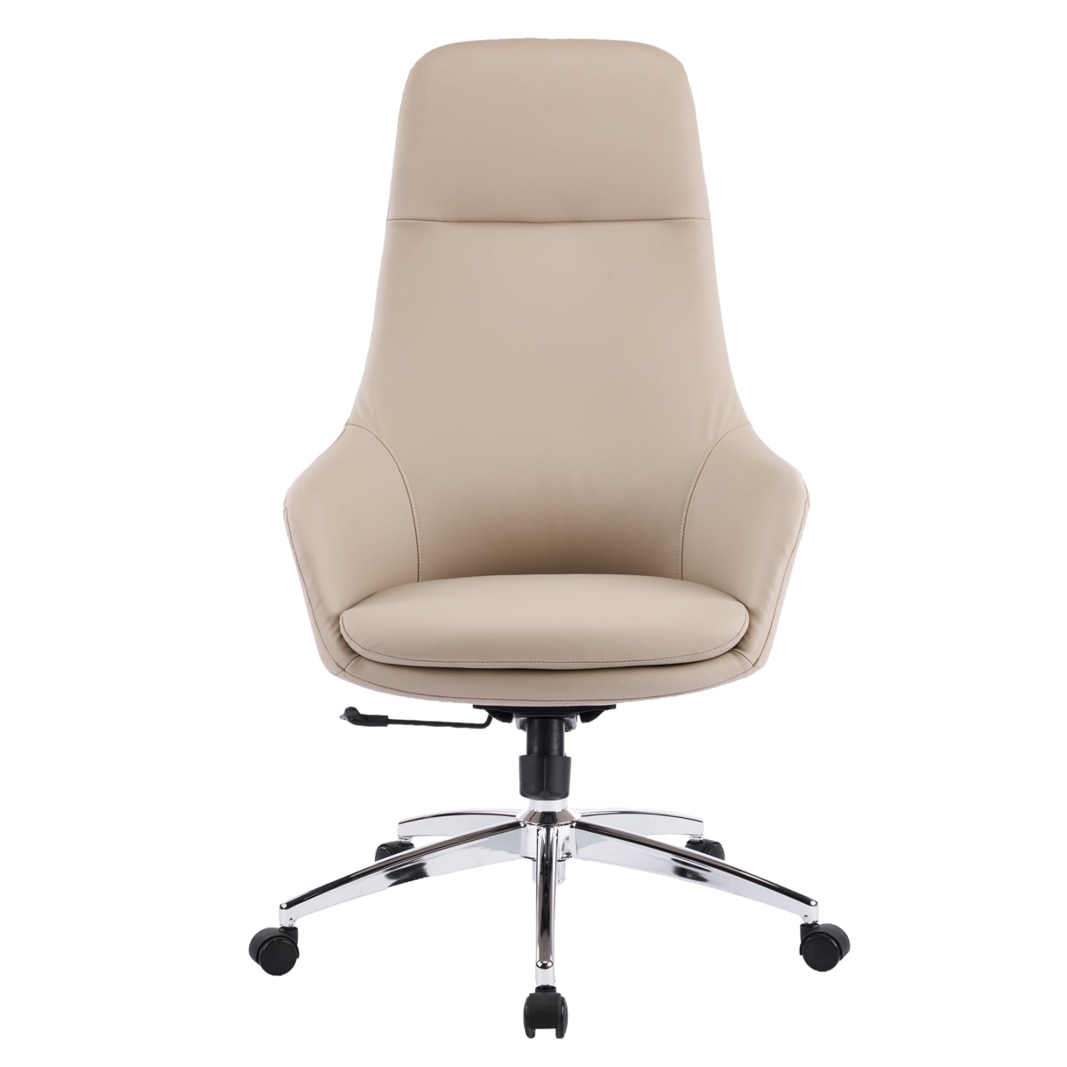 OFFICE CHAIR BEKKER HM18359.02 BEIGE PU LEATHER--CHROMED BASE 67x67x126Hcm.