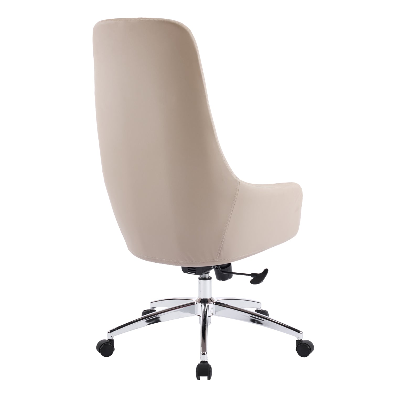 OFFICE CHAIR BEKKER HM18359.02 BEIGE PU LEATHER--CHROMED BASE 67x67x126Hcm.