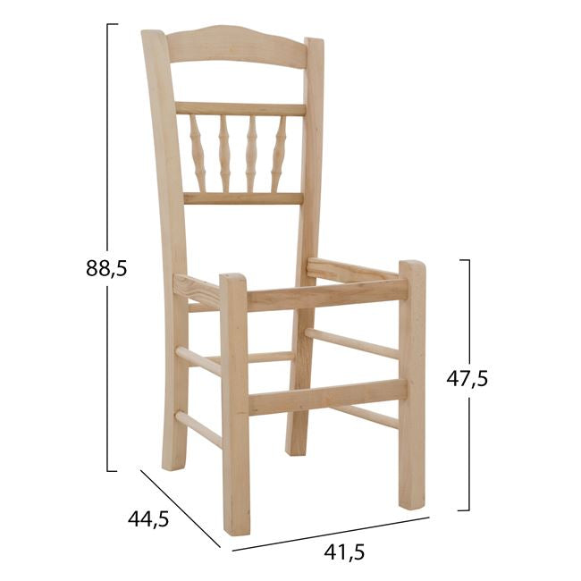 Traditional chair without color frame 41,5x44,5x88,5cm HM8466