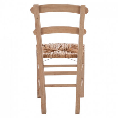 Traditional chair with straw Unpainted HM10370.02