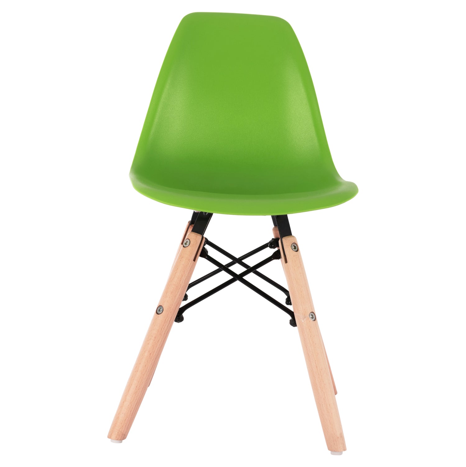 Chair Twist Kid HM8453.03 with wooden legs & green seat 30,5x33x59 cm