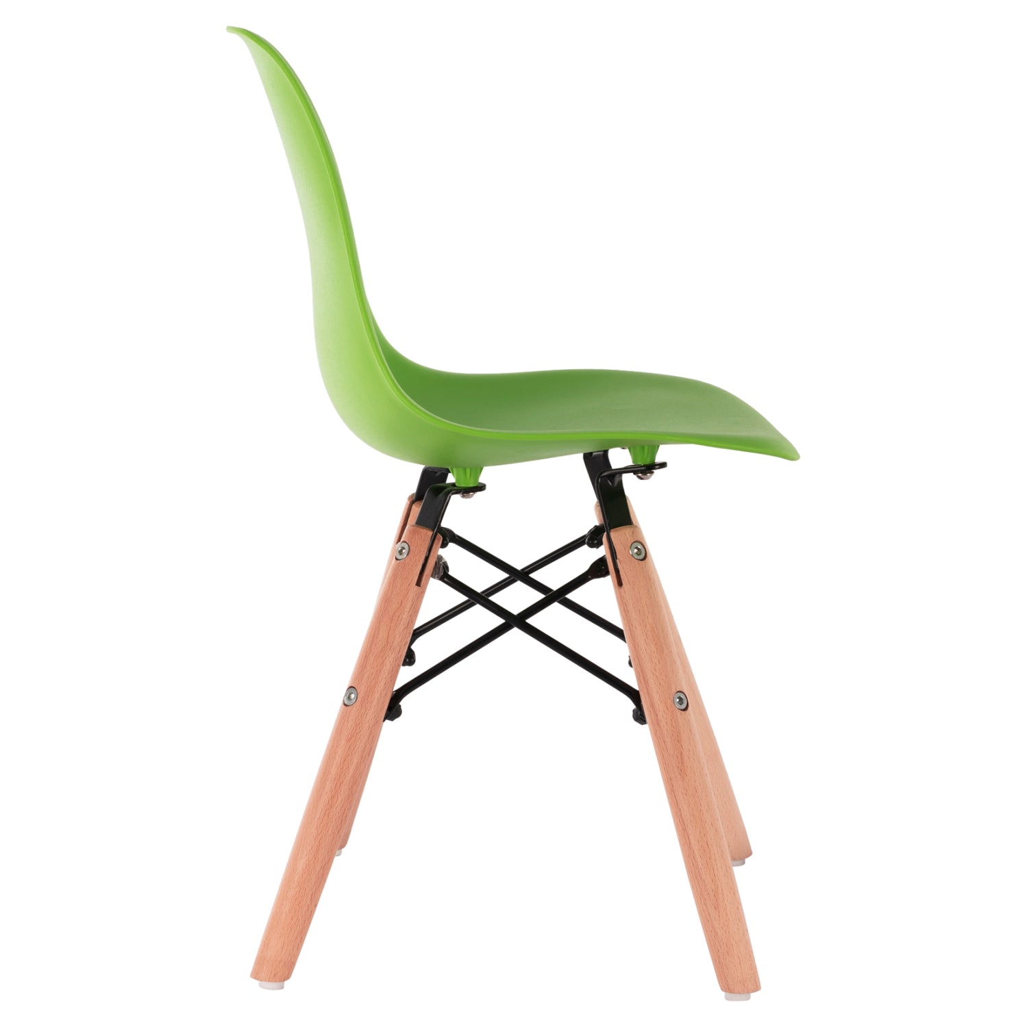 Chair Twist Kid HM8453.03 with wooden legs & green seat 30,5x33x59 cm
