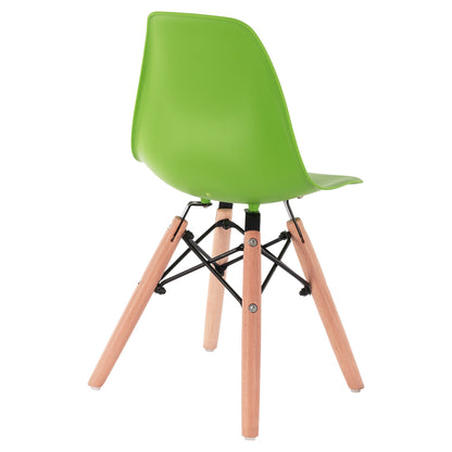 Chair Twist Kid HM8453.03 with wooden legs & green seat 30,5x33x59 cm