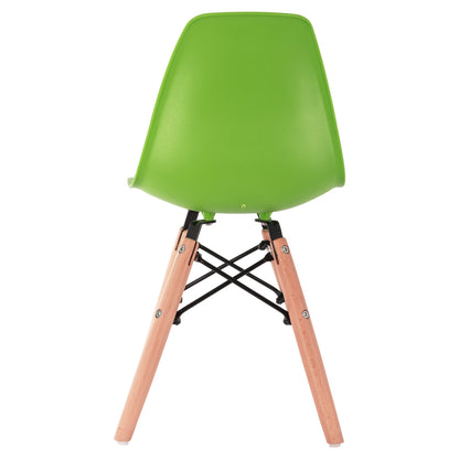 Chair Twist Kid HM8453.03 with wooden legs & green seat 30,5x33x59 cm