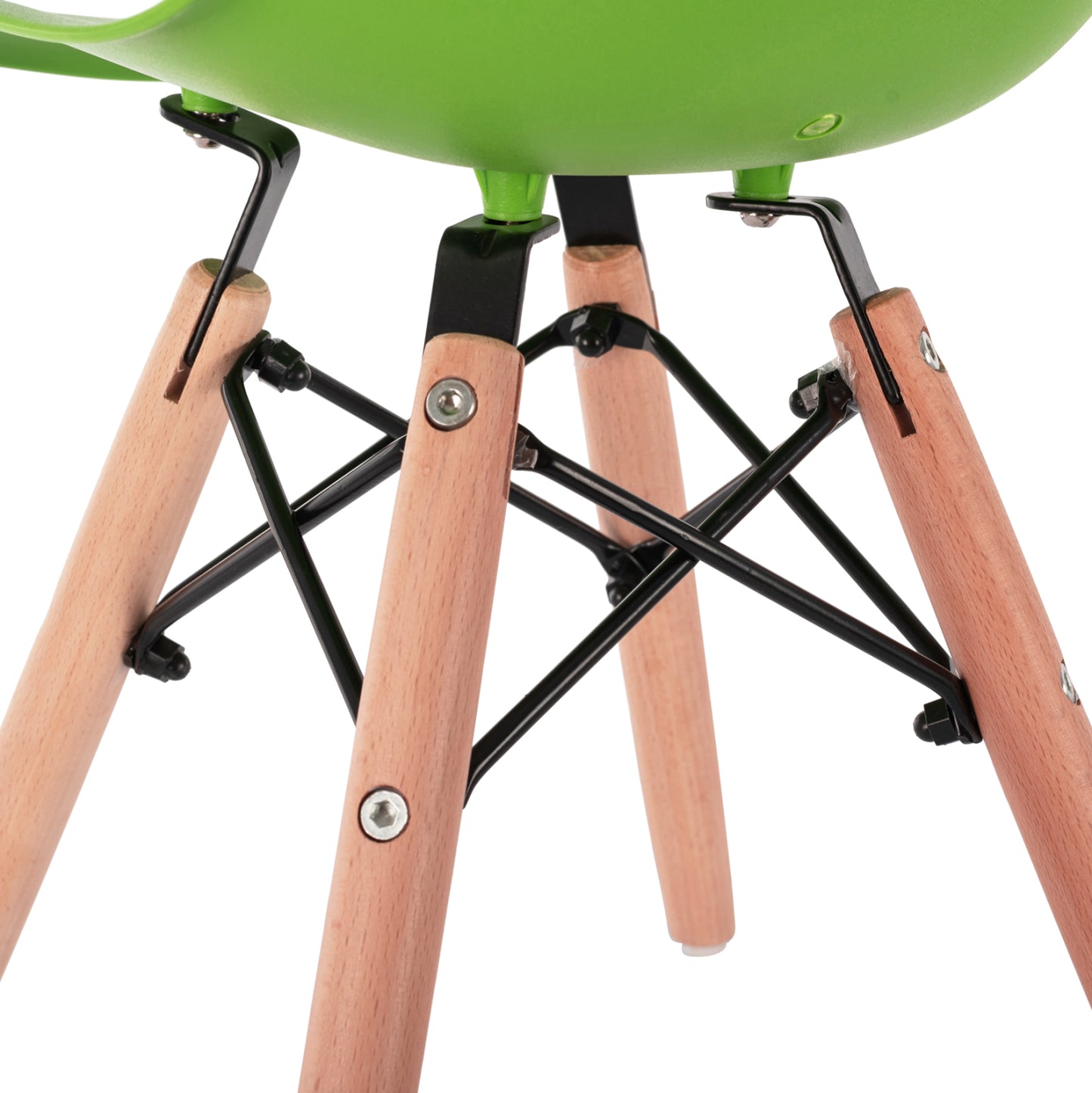 Chair Twist Kid HM8453.03 with wooden legs & green seat 30,5x33x59 cm