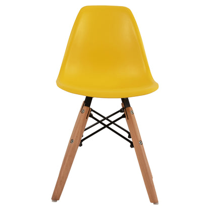 Chair Twist Kid HM8453.04 with wooden legs & seat Yellow PP 30,5x33x59 cm