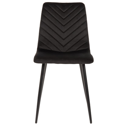 DINING CHAIR LATRELL HM8587.04 BLACK VELVET & BLACK METAL LEGS 43x54x88Hcm.