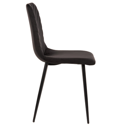 DINING CHAIR LATRELL HM8587.04 BLACK VELVET & BLACK METAL LEGS 43x54x88Hcm.