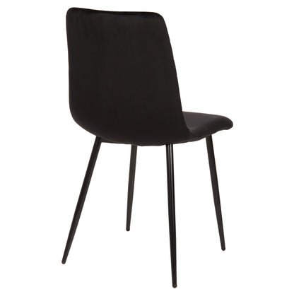 DINING CHAIR LATRELL HM8587.04 BLACK VELVET & BLACK METAL LEGS 43x54x88Hcm.