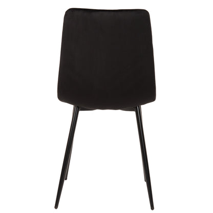 DINING CHAIR LATRELL HM8587.04 BLACK VELVET & BLACK METAL LEGS 43x54x88Hcm.