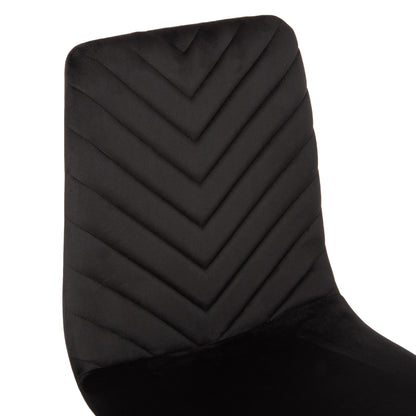 DINING CHAIR LATRELL HM8587.04 BLACK VELVET & BLACK METAL LEGS 43x54x88Hcm.