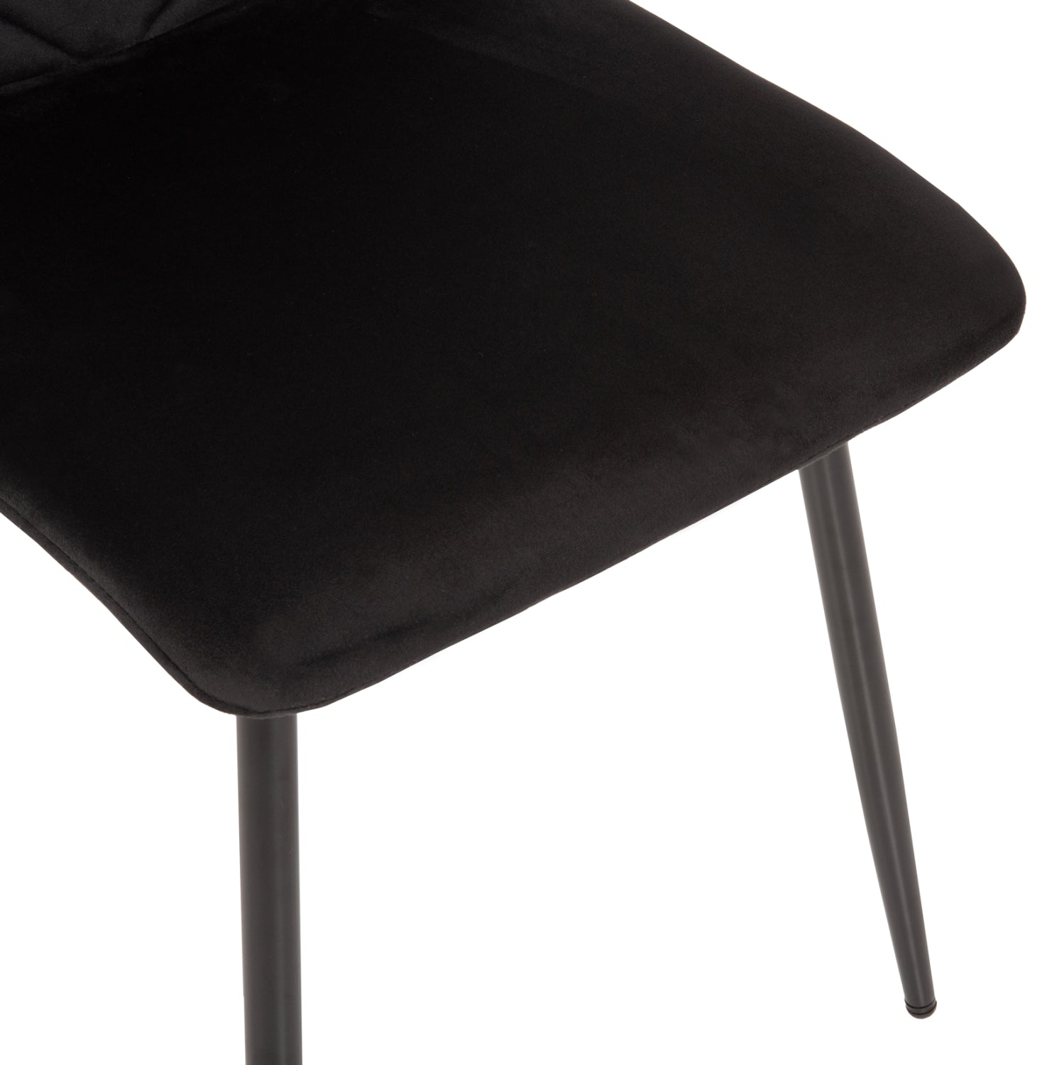 DINING CHAIR LATRELL HM8587.04 BLACK VELVET & BLACK METAL LEGS 43x54x88Hcm.