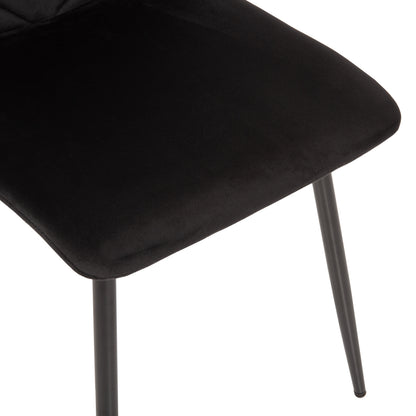 DINING CHAIR LATRELL HM8587.04 BLACK VELVET & BLACK METAL LEGS 43x54x88Hcm.