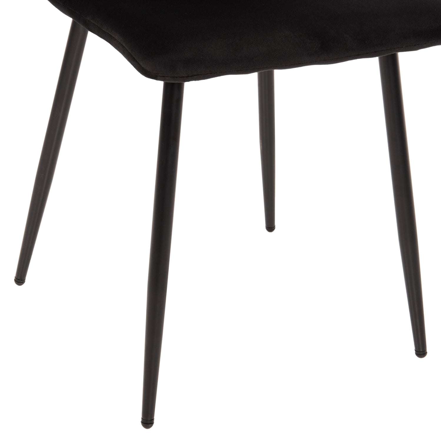 DINING CHAIR LATRELL HM8587.04 BLACK VELVET & BLACK METAL LEGS 43x54x88Hcm.