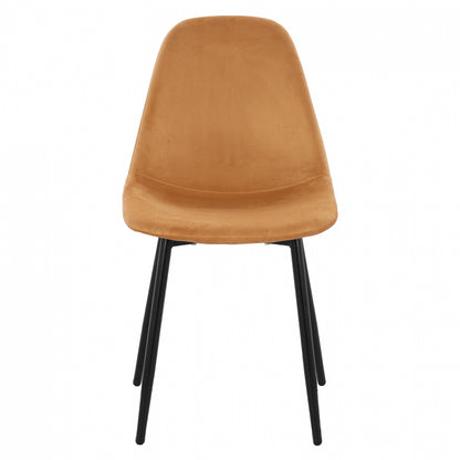CHAIR LEONARDO VELVET GOLD WITH METAL LEGS 45x47x87Y cm. ΗΜ00100.09
