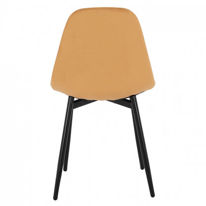 CHAIR LEONARDO VELVET GOLD WITH METAL LEGS 45x47x87Y cm. ΗΜ00100.09