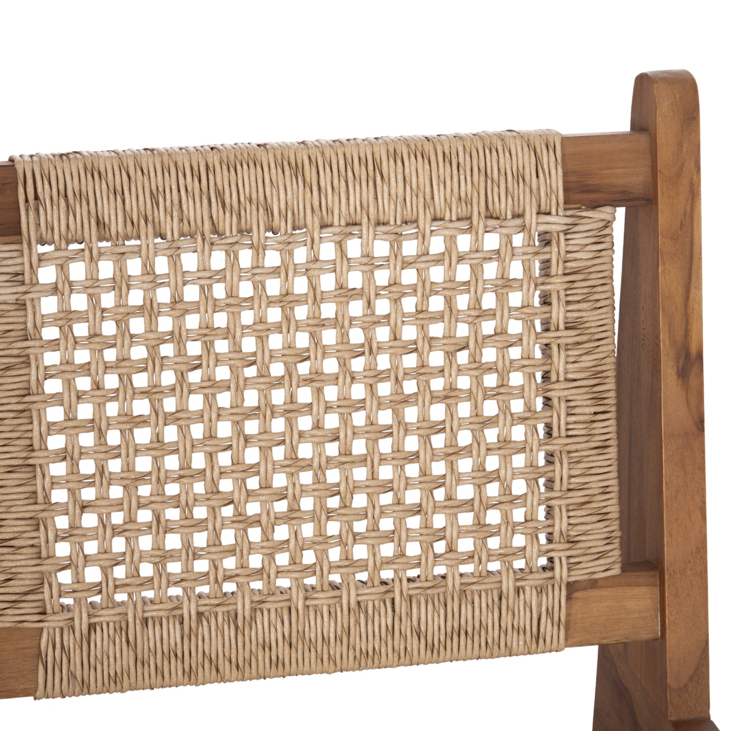 LOUNGE CHAIR LUKILLA HM9913 TEAK WOOD IN NATURAL--SYNTHETIC ROPE IN BEIGE 55.5x74x65Hcm.