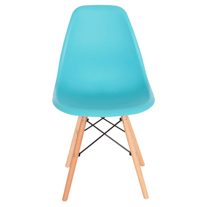 DINING CHAIR TWIST HM8460.08 BEECH WOOD FRAME IN NATURAL-PP SEAT IN TURQUOISE 46x54x80Hcm.