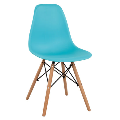 DINING CHAIR TWIST HM8460.08 BEECH WOOD FRAME IN NATURAL-PP SEAT IN TURQUOISE 46x54x80Hcm.