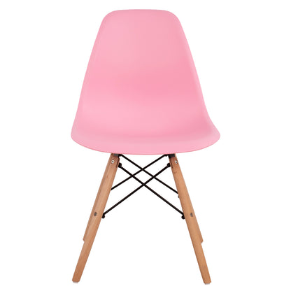 Chair with wooden legs and seat Twist PP Pink HM8460.05 46x50x82 cm