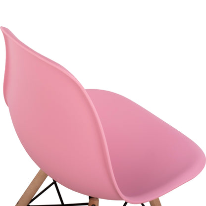 Chair with wooden legs and seat Twist PP Pink HM8460.05 46x50x82 cm