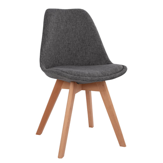 Chair Vegas with wooden legs and fabric Grey HM0033.50 48x55x82 cm