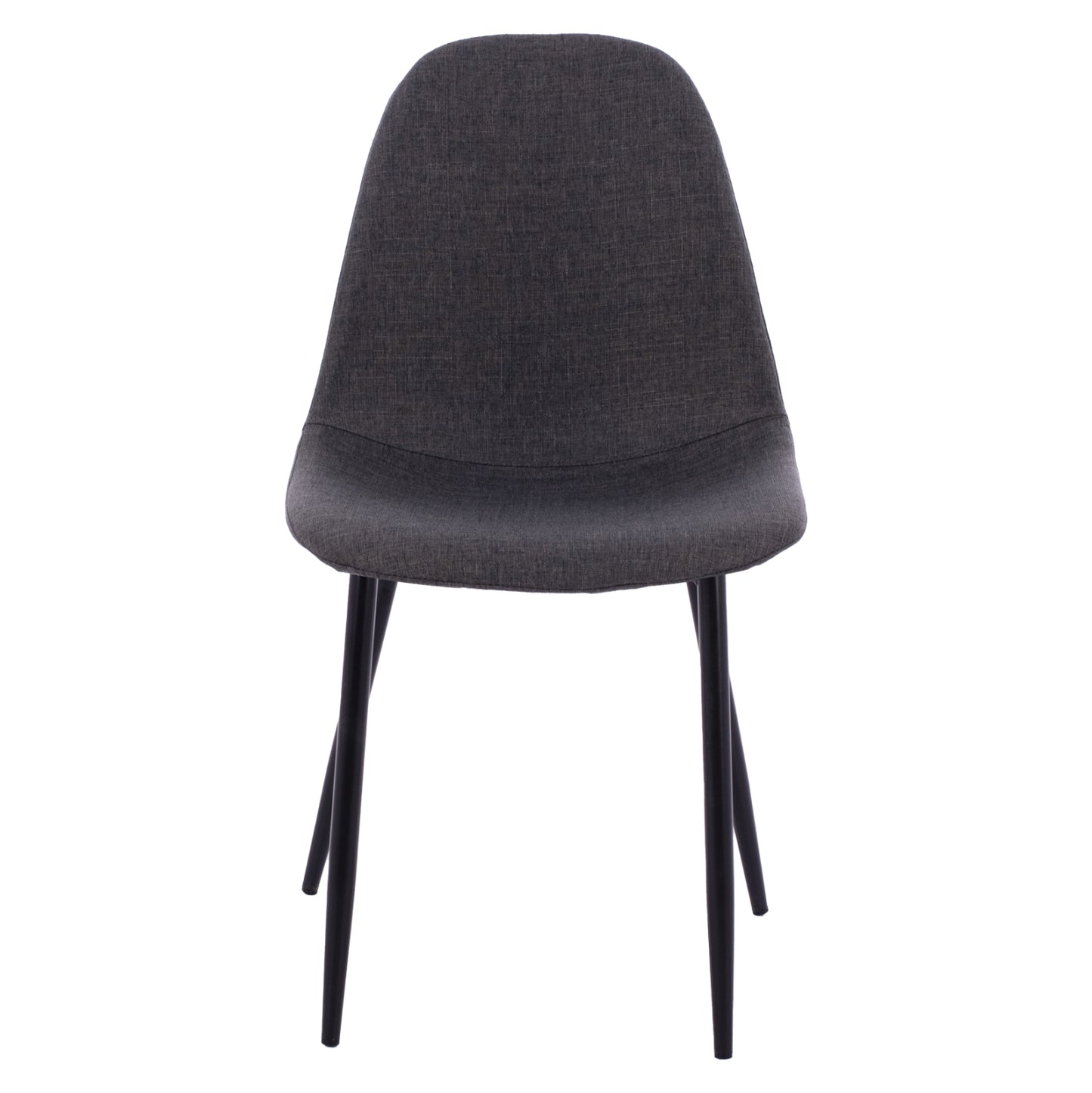 Dining chair Leonardo HM00100.16 with metallic legs and dark grey fabric 43,5x59x84 cm.