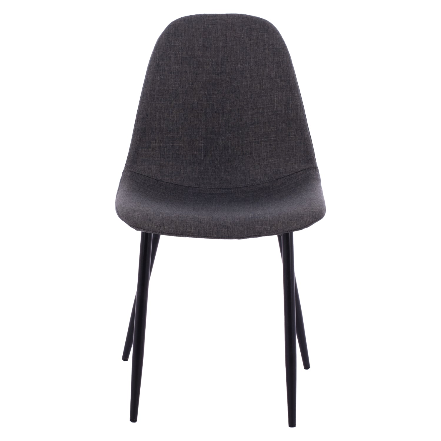 Dining chair Leonardo HM00100.16 with metallic legs and dark grey fabric 43,5x59x84 cm.