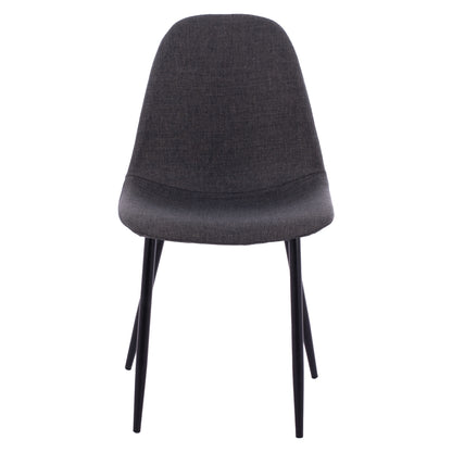 Dining chair Leonardo HM00100.16 with metallic legs and dark grey fabric 43,5x59x84 cm.