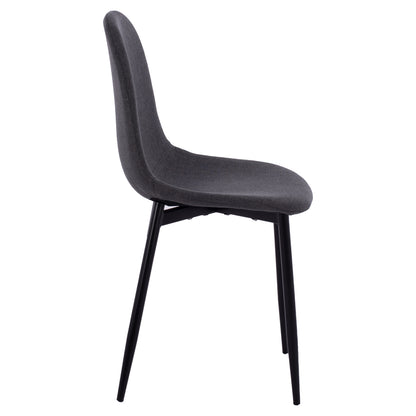 Dining chair Leonardo HM00100.16 with metallic legs and dark grey fabric 43,5x59x84 cm.