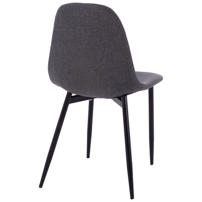 Dining chair Leonardo HM00100.16 with metallic legs and dark grey fabric 43,5x59x84 cm.