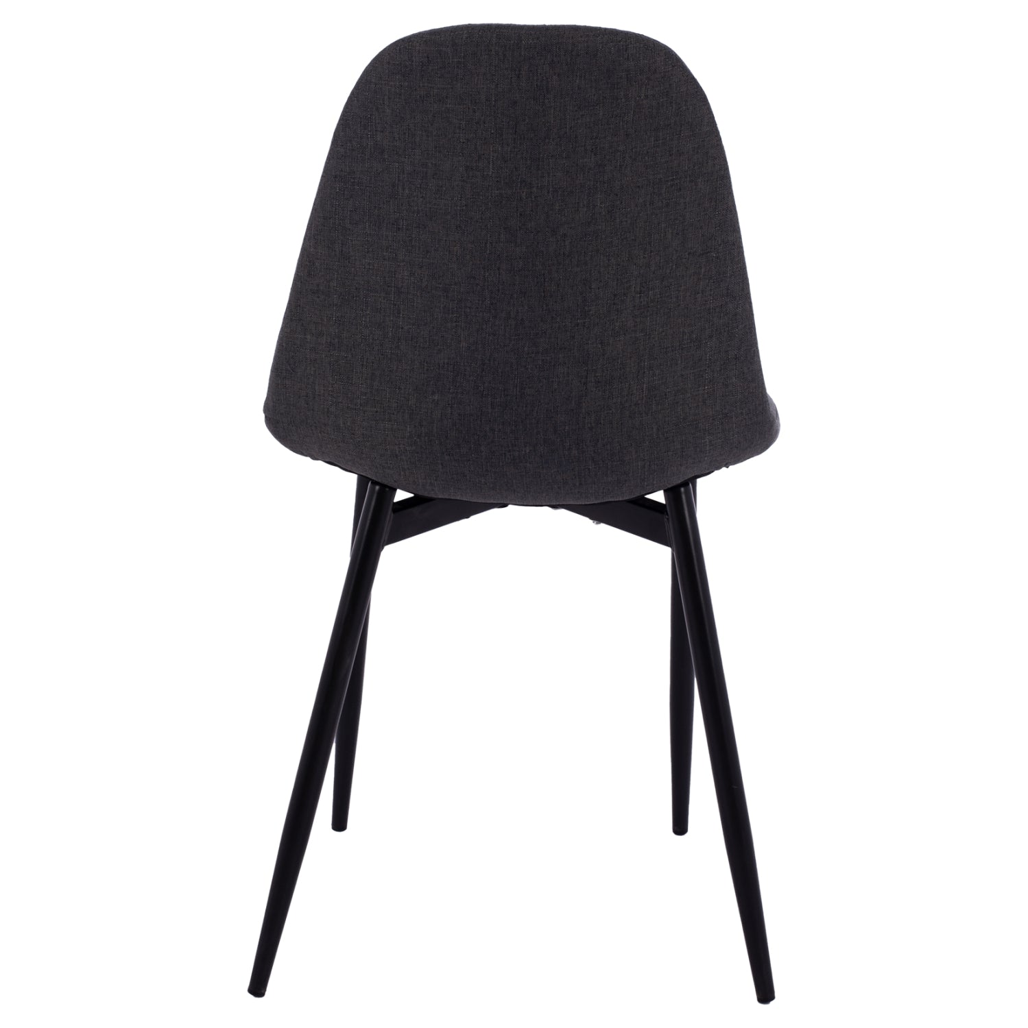 Dining chair Leonardo HM00100.16 with metallic legs and dark grey fabric 43,5x59x84 cm.