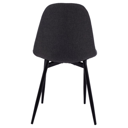 Dining chair Leonardo HM00100.16 with metallic legs and dark grey fabric 43,5x59x84 cm.