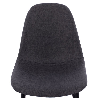 Dining chair Leonardo HM00100.16 with metallic legs and dark grey fabric 43,5x59x84 cm.
