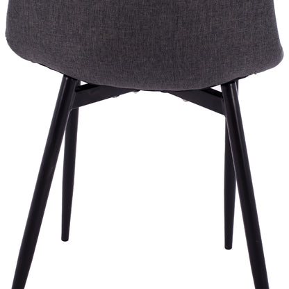 Dining chair Leonardo HM00100.16 with metallic legs and dark grey fabric 43,5x59x84 cm.