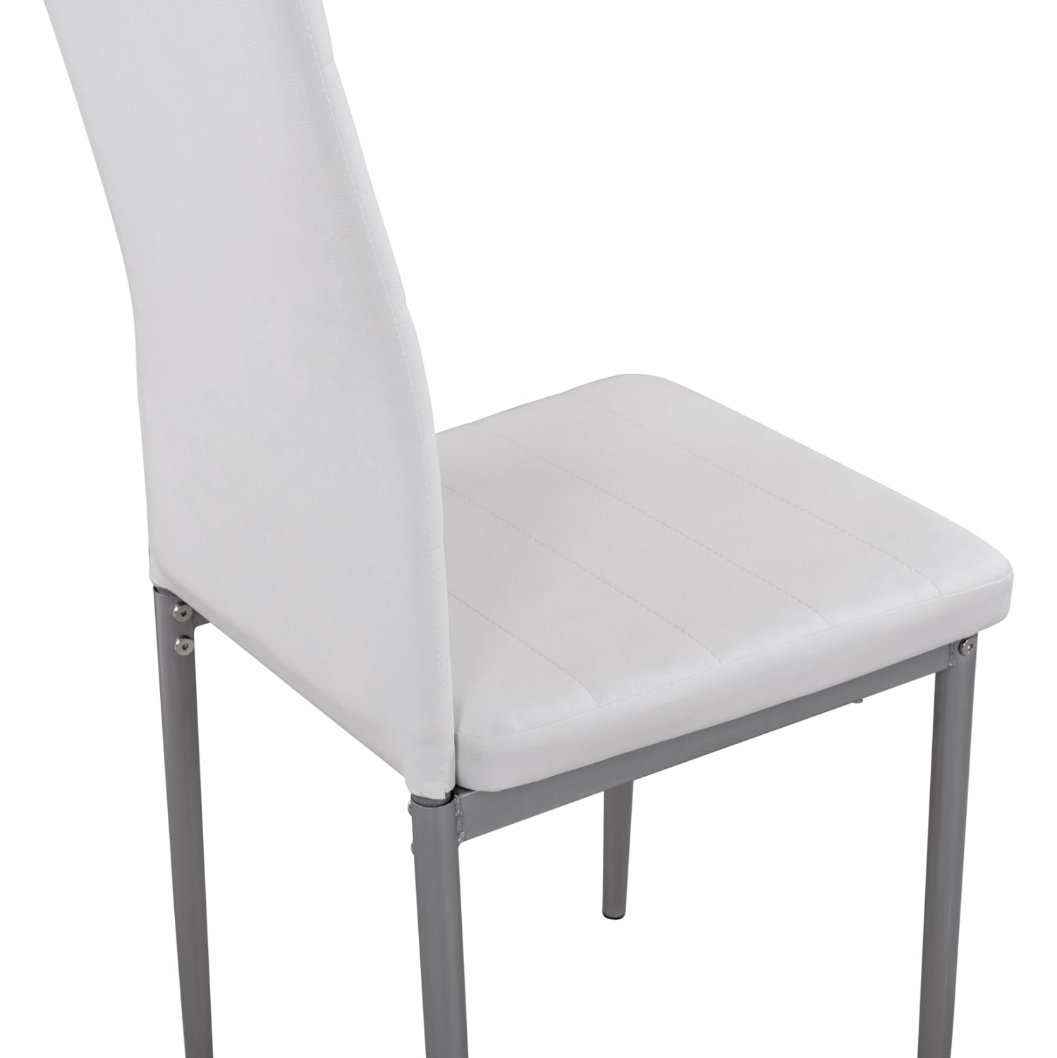 Metallic chair Lady HM0037.11 White PU Metalic Frame K/D 40x48x95H cm