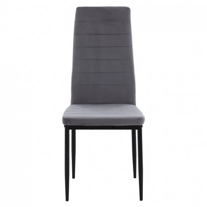 METAL CHAIR HM0037.31 GRAY VELVET WITH METAL FRAME K/D