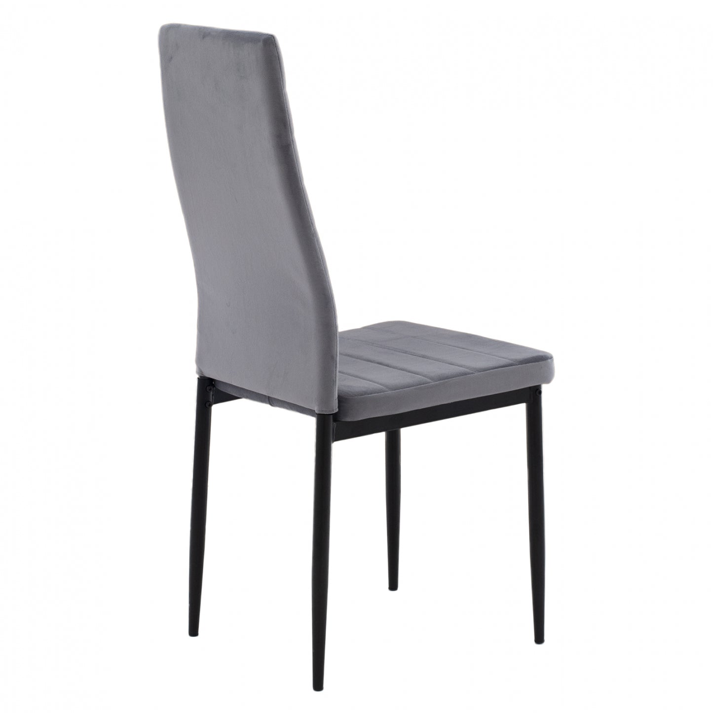 METAL CHAIR HM0037.31 GRAY VELVET WITH METAL FRAME K/D