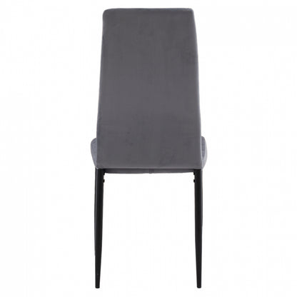 METAL CHAIR HM0037.31 GRAY VELVET WITH METAL FRAME K/D