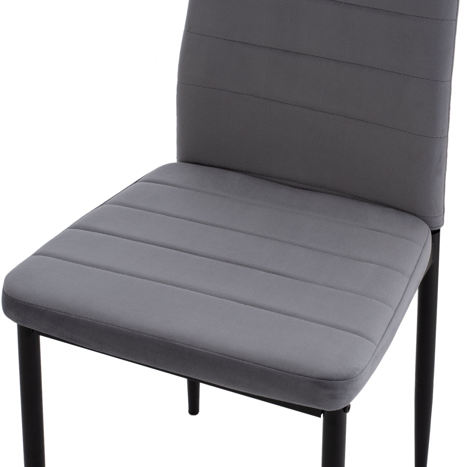 METAL CHAIR HM0037.31 GRAY VELVET WITH METAL FRAME K/D